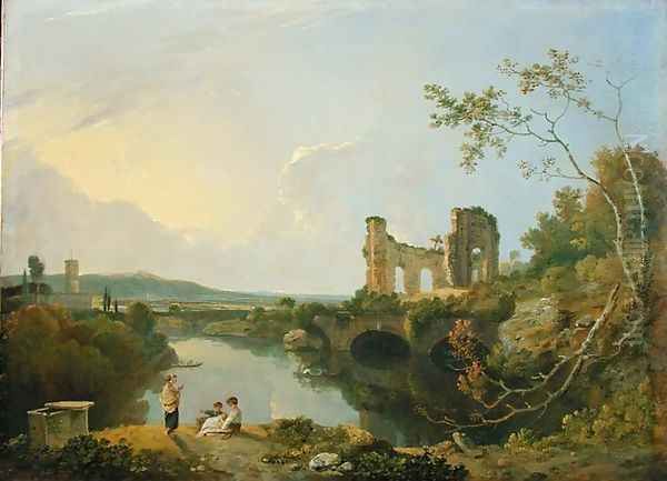 Italian Landscape (Morning), c.1760-65 Oil Painting by Richard Wilson