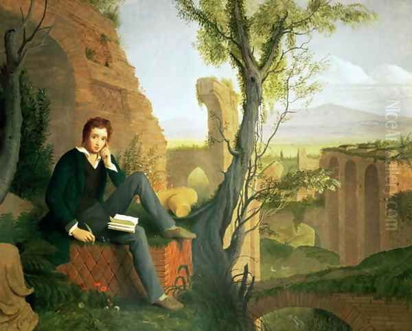 Percy Bysshe Shelley 1792-1822 1845 Oil Painting by Joseph Arthur Palliser Severn