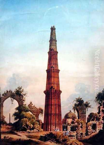 Qutb Minar, Delhi, c.1815 Oil Painting by J. Smith