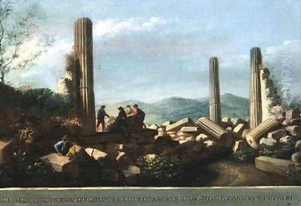 Temple of Castor and Pollux Oil Painting by Luigi Mayer