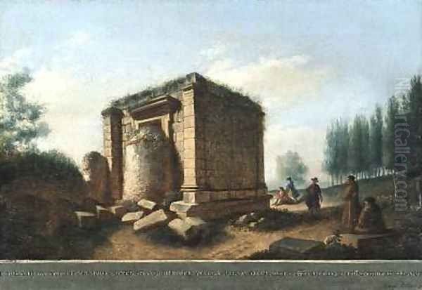 Ancient Temple Oil Painting by Luigi Mayer