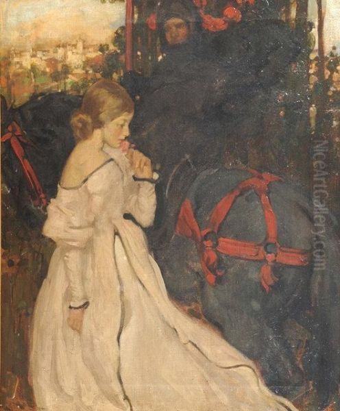 The Knight And Fair Maiden Oil Painting by William Dacre Adams