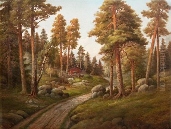 Midsummer At Uusimaa Oil Painting by Rudolf Akerblom