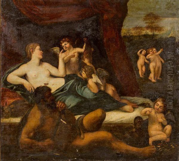 Allegorie De L'amour Oil Painting by Francesco Albane