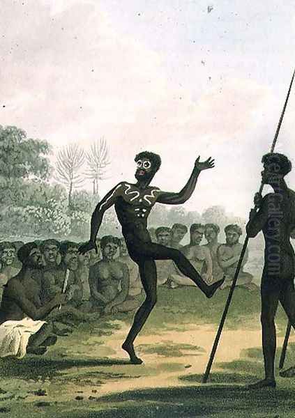 The Dance, aborigines from New South Wales Oil Painting by John Heaviside Clark