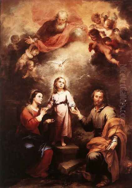 The Two Trinities 1675-82 Oil Painting by Bartolome Esteban Murillo