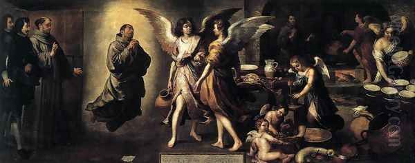 Angels' Kitchen 1646 Oil Painting by Bartolome Esteban Murillo