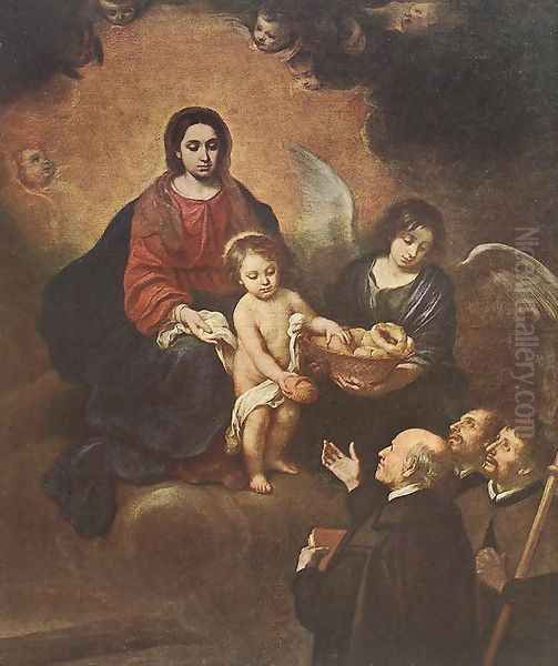 The Infant Jesus Distributing Bread to Pilgrims 1678 Oil Painting by Bartolome Esteban Murillo