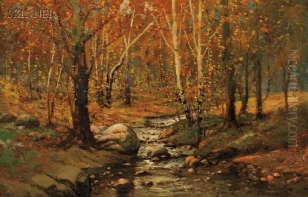 Woodland Brook Oil Painting by William Bliss Baker