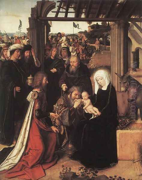 Adoration of the Magi c. 1500 Oil Painting by Gerard David