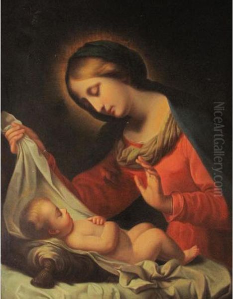 Madonna Con Bambino Oil Painting by Luigi Bardi