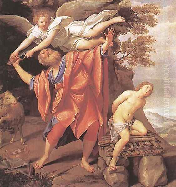 The Sacrifice of Isaac 1627-28 Oil Painting by Domenico Zampieri (Domenichino)