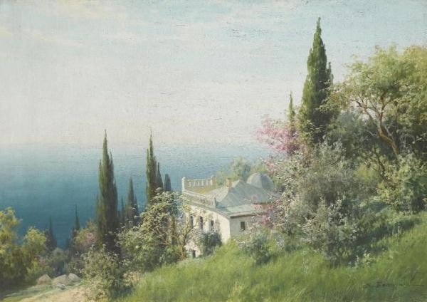 Crimean Landscape Oil Painting by Viktor Pavlovich Baturin