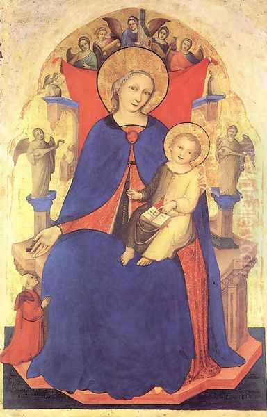 Madonna and Child and a Devotee Oil Painting by Niccolo Di Pietro