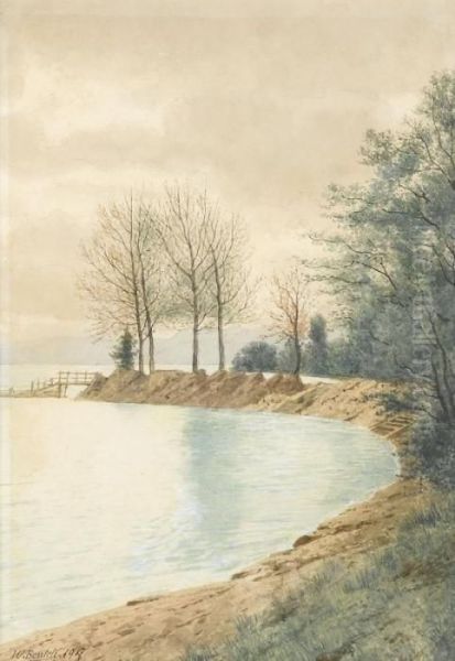 Am Zurichsee: Zurichhorn Oil Painting by Wilhelm Bernhard Benteli