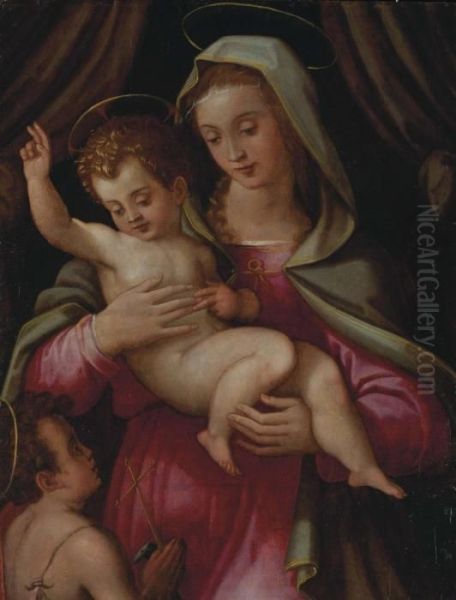 Vierge A L'enfant Avec Saint Jean-baptiste Oil Painting by Niccolo Betti