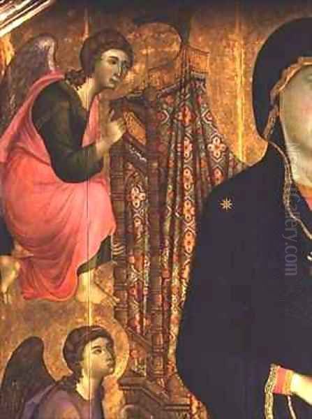 Madonna and Child Rucellai Madonna detail of an angel Oil Painting by Buoninsegna Duccio di