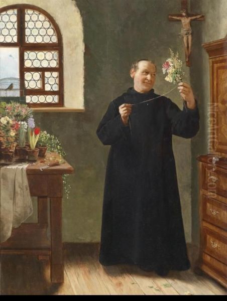 The Flower Lover Oil Painting by Hermann Beyfuss