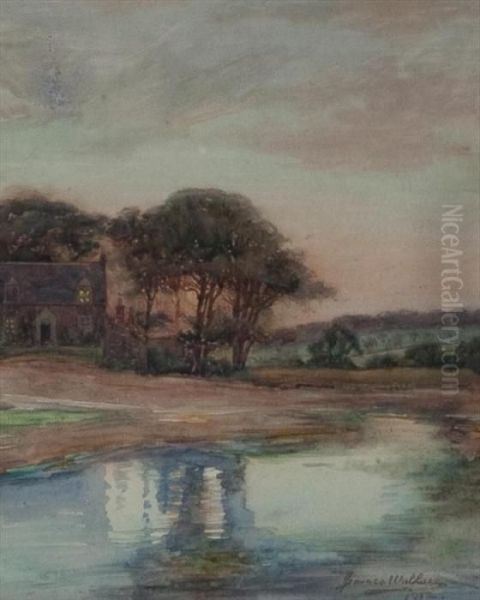 The Riverside Oil Painting by James Wallace Black