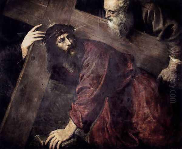 Christ Carrying the Cross c. 1565 Oil Painting by Tiziano Vecellio (Titian)