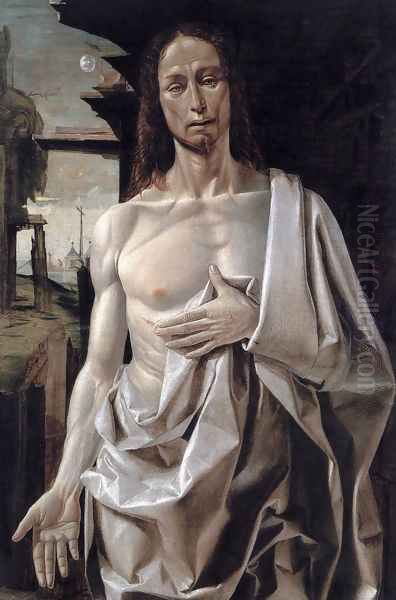 The Risen Christ c. 1490 Oil Painting by Bramantino (Bartolomeo Suardi)