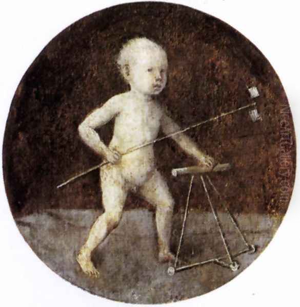 Christ Child with a Walking Frame 1480s Oil Painting by Hieronymous Bosch