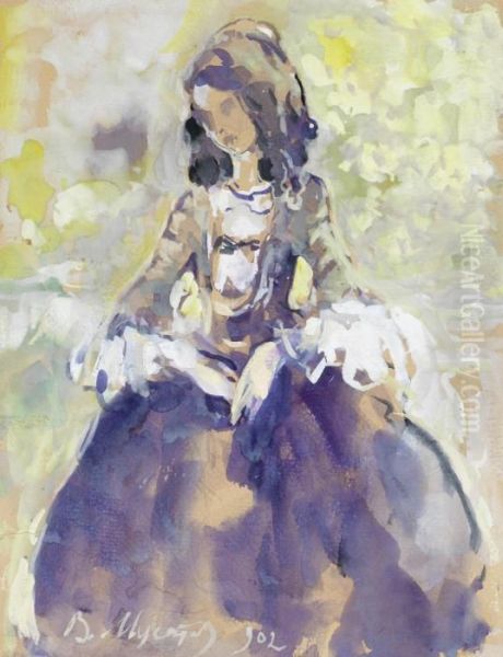 Female Figure Oil Painting by Victor Borissow-Mussatow