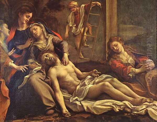 Deposition From The Cross 1525 Oil Painting by Antonio Allegri da Correggio