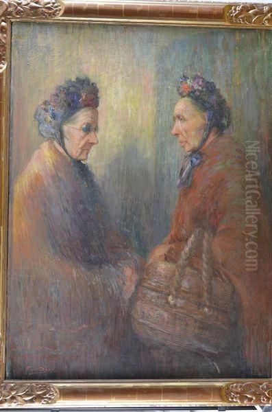 Dames En Coversation Oil Painting by Prosper Boss