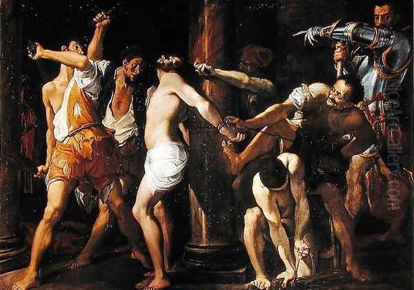 The Flagellation of Christ, 1586-87 Oil Painting by Lodovico Carracci