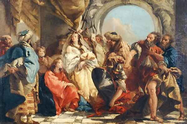 Christ and the Woman taken in Adultery Oil Painting by Giovanni Domenico Tiepolo