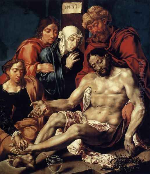 Lamentation of Christ 1540-43 Oil Painting by Maerten van Heemskerck