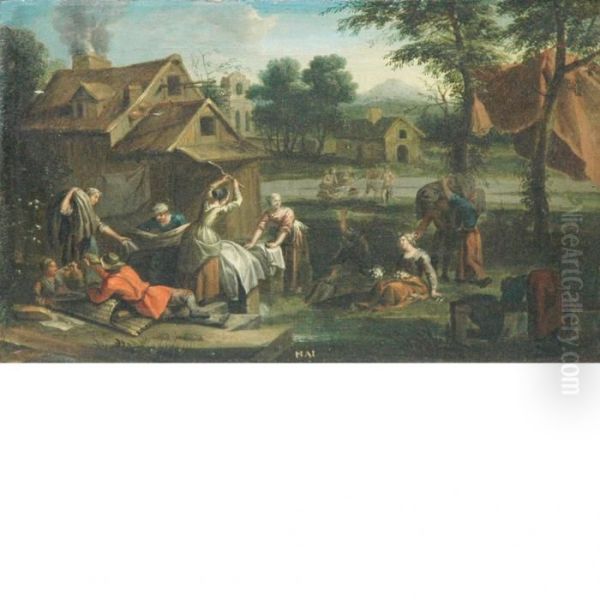 Allegory Of The Month Of May Oil Painting by Gaspar Broers