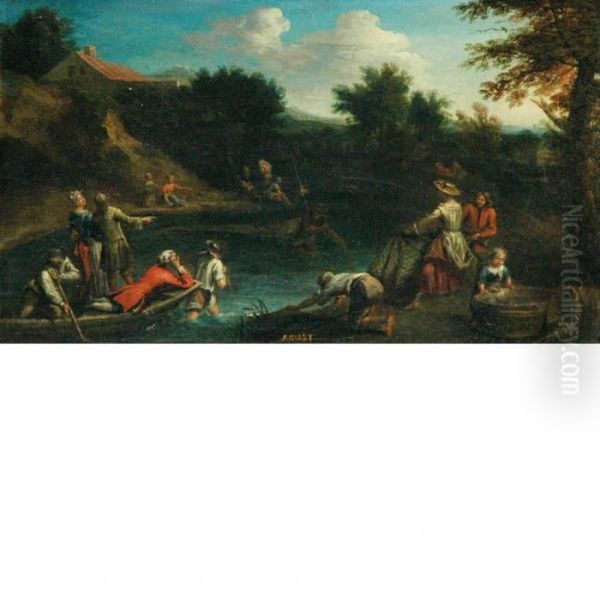 Allegory Of The Month Of August Oil Painting by Gaspar Broers