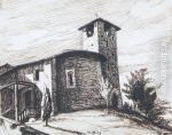 La Chiesa Di San Michele, Galaserra Oil Painting by Mario Broggi