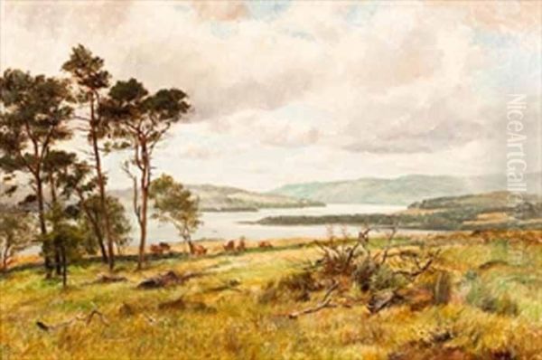 Near Ardile, Loch Lomond Oil Painting by Peter Ronald G. Buchanan