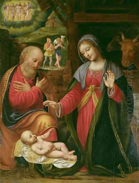 The Nativity after 1525 Oil Painting by Bernardino Luini