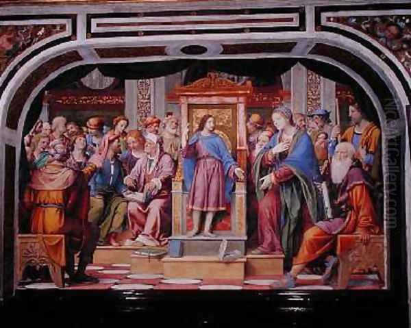 The Dispute in the Temple or Christ Among the Doctors 1525 Oil Painting by Bernardino Luini