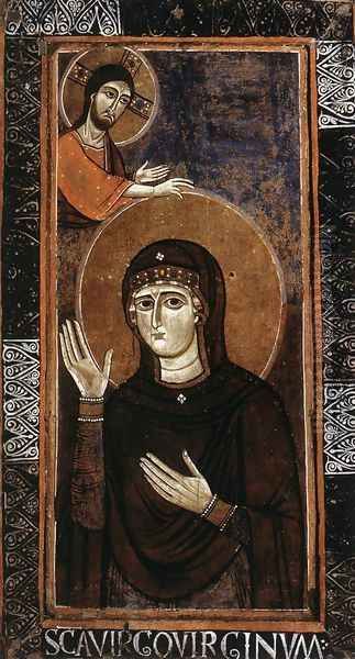 The Madonna as Advocate (Haghiosoritissa) 1150s Oil Painting by Italian Unknown Masters