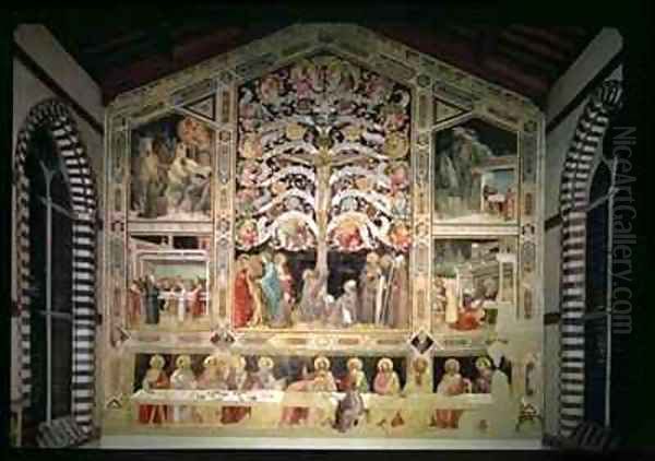 The Tree of Life and The Last Supper 2 Oil Painting by Taddeo Gaddi