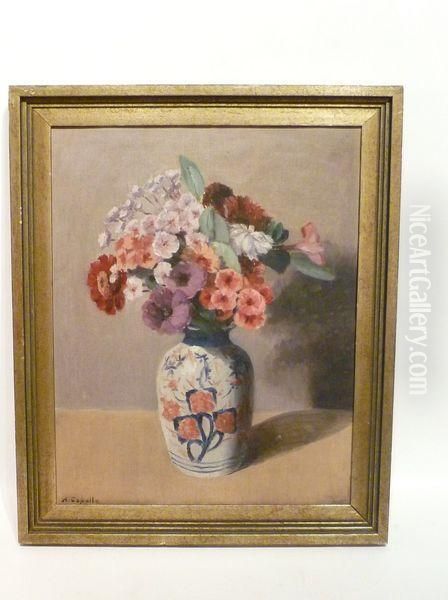 Vase Fleuri Oil Painting by Aristide Capelle