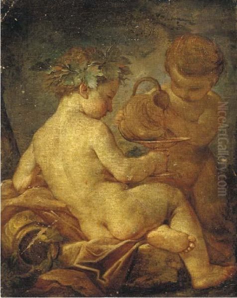 The Nurture Of Bacchus Oil Painting by Giulio Carpione