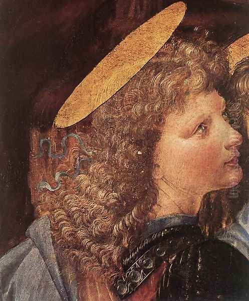 The Baptism of Christ (detail by Leonardo da Vinci) 1472-75 Oil Painting by Andrea Del Verrocchio