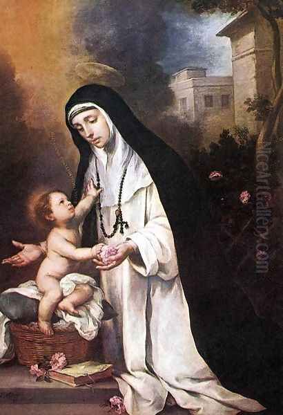 St Rose of Lima Oil Painting by Bartolome Esteban Murillo