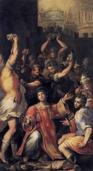 Martyrdom of St Stephen 1560s Oil Painting by Giorgio Vasari