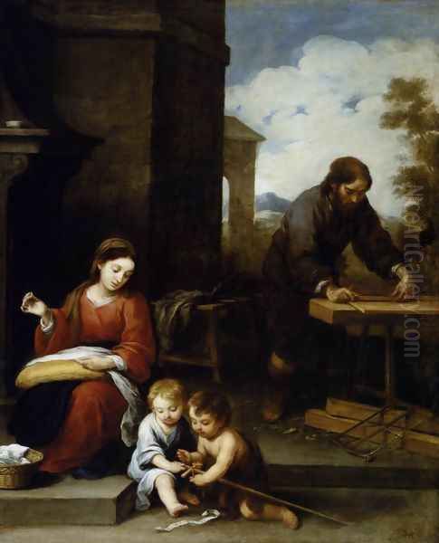 Holy Family with the Infant St John 1655-60 Oil Painting by Bartolome Esteban Murillo