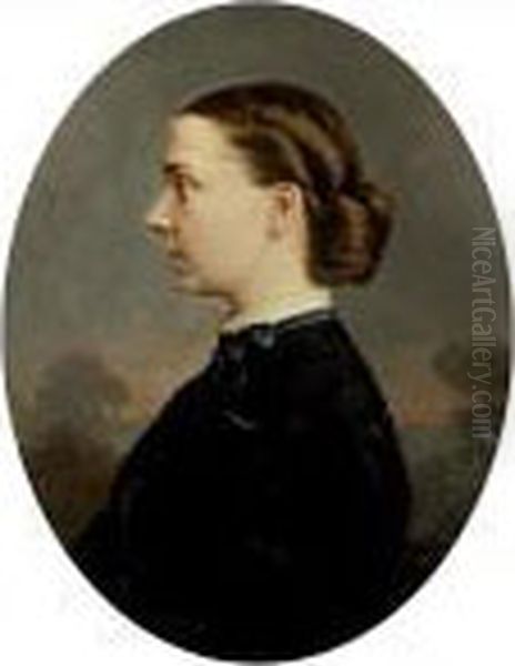 Portrait De Jeune Femme Oil Painting by Eugene Pierre Claveau