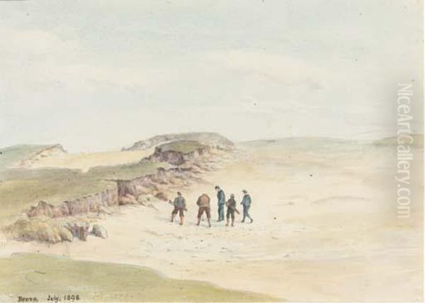 Golfers, Brora Oil Painting by Henry Clifford