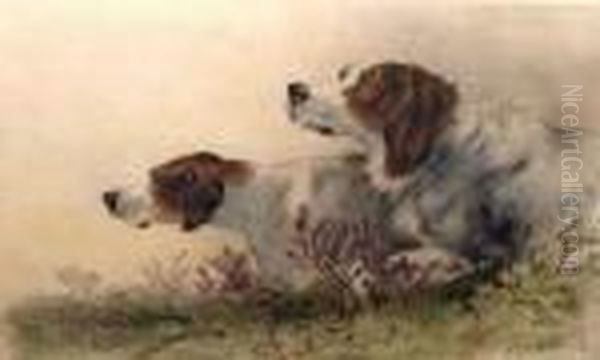 Hunting Dogs Oil Painting by George Cooper