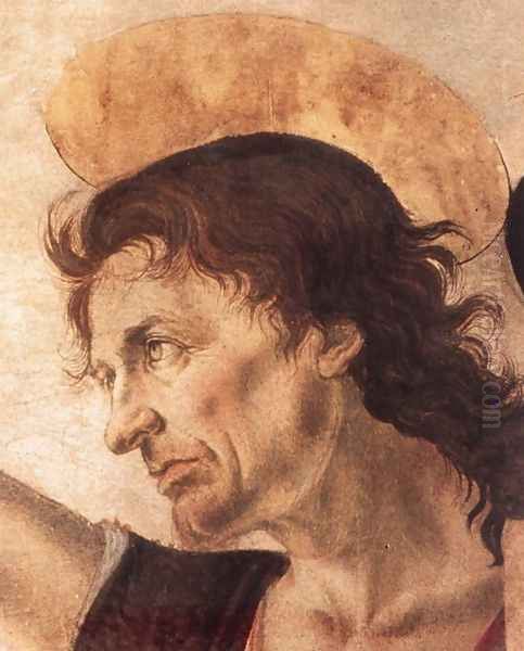 The Baptism of Christ (detail) 1472-75 Oil Painting by Andrea Del Verrocchio